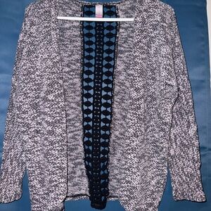 No Boundaries Black and Gray Knit Cardigan